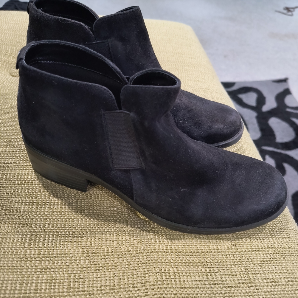 Anne Klein Black Suede Ankle Booties